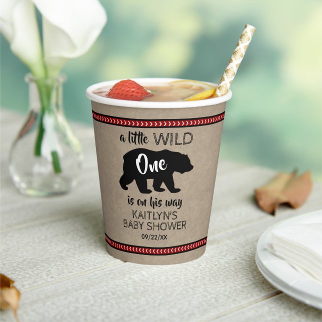 Wild One Boys Baby Shower Paper Cups (Insitu)
