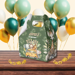 Wild one boys birthday safari animals favour boxe box
