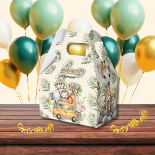 Wild one boys birthday safari animals favour boxes