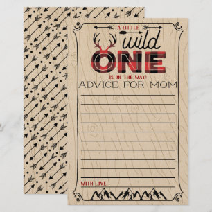 Wild One Boys Rustic Plaid Lumberjack Baby Advice