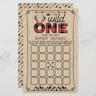 Wild One Boys Rustic Plaid Lumberjack Baby Bingo