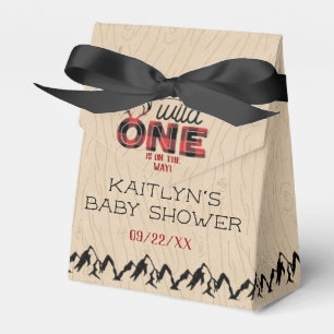 Wild One Boys Rustic Plaid Lumberjack Baby Shower Favour Box