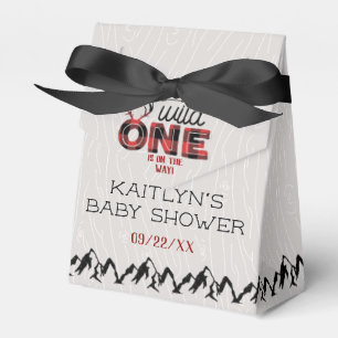 Wild One Boys Rustic Plaid Lumberjack Baby Shower Favour Box