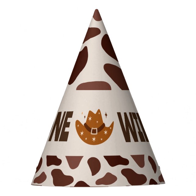 Wild One Cowboy Birthday Party Party Hat (Front)