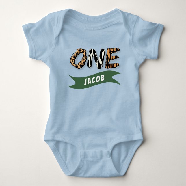 Wild One Custom First Birthday Baby Bodysuit (Front)