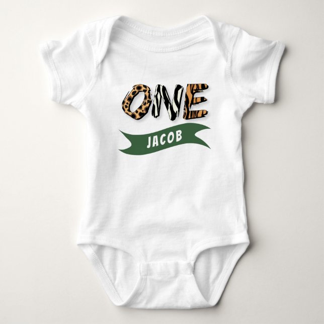 Wild One Custom First Birthday Baby Bodysuit (Front)
