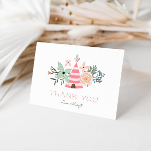Wild One Cute Boho Camping Theme Birthday Thank You Card