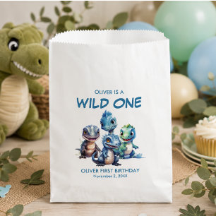 Wild One Cute Dinosaur First Birthday Party Favour Bags
