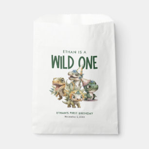 Wild One Cute Dinosaur First Birthday Party Favour Bags