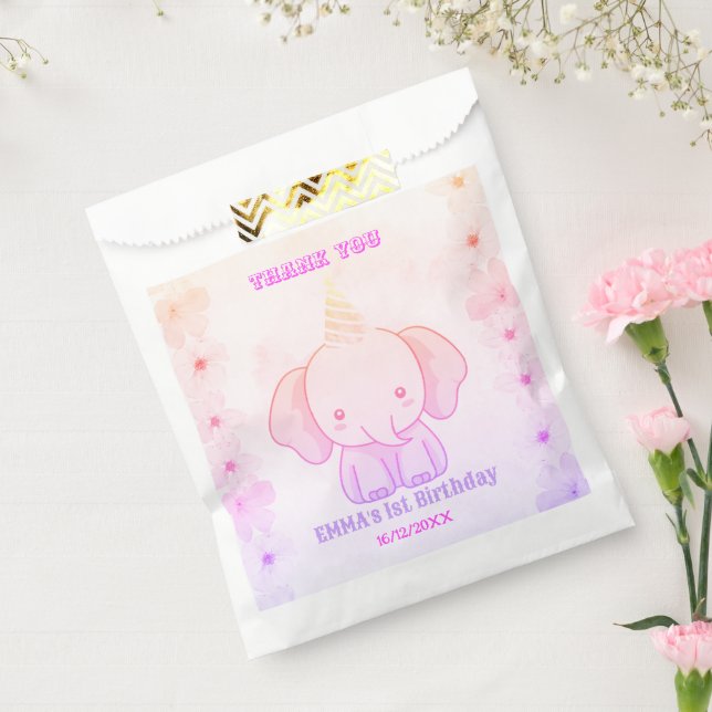 Wild One Cute Elephant 1st Birthday Favour Bags (Sealed)