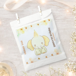 Wild One Cute Elephant 1st Birthday Favour Bags