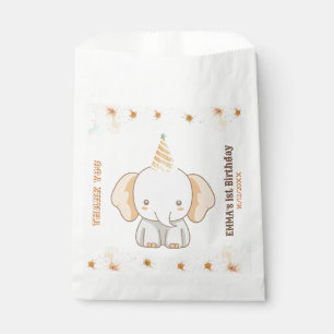 Wild One Cute Elephant 1st Birthday Favour Bags