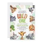 Wild One Cute Jungle Animal Child's 1st Birthday