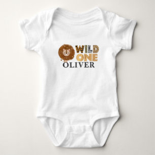 Wild One Cute Lion King  Baby Bodysuit