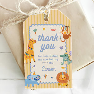 Wild One Cute Safari Animals 1st Birthday Gift Tags
