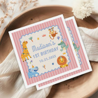 Wild One Cute Safari Animals 1st Birthday