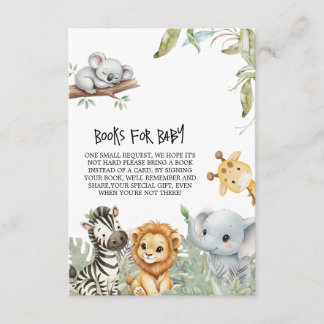 Wild One Cute Safari Jungle Animals Boy Baby Showe Enclosure Card