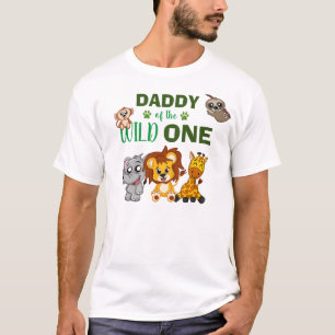 Wild One Daddy Jungle Safari Zoo Animal Dad T-Shirt