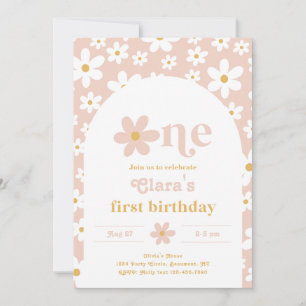Wild One Daisy Birthday Invitation   First