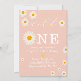 Wild One Daisy Boho Birthday Bash | 1st Birthday  Invitation