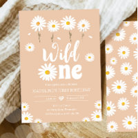 Wild One Daisy Boho Sand Creme Girl First Birthday