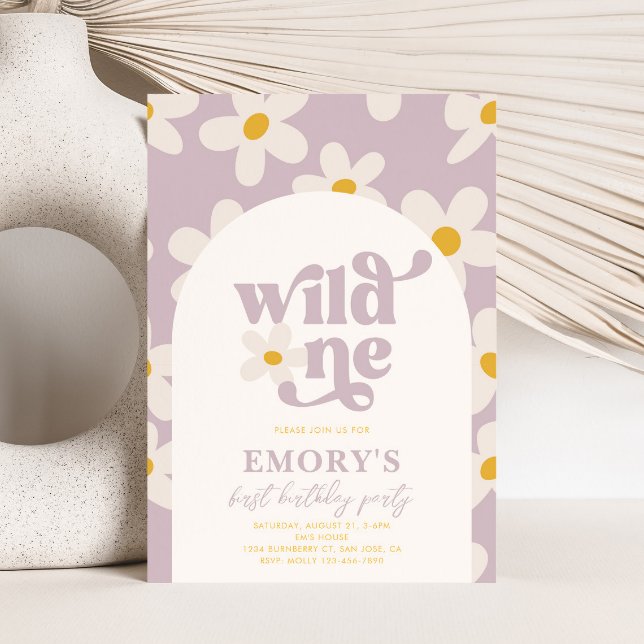 Wild One Daisy First Birthday Invitation (Creator Uploaded)