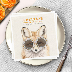 Wild One Daisy Fox Baby Shower  Napkin