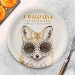 Wild One Daisy Fox Baby Shower Paper Plate<br><div class="desc">Wild one rock n roll inspired woodland baby shower theme featuring baby fox with daisy sunglasses.</div>