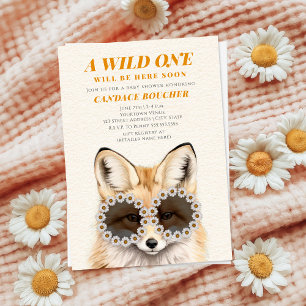 Wild One Daisy Sunglasses Fox Baby Shower Invitation