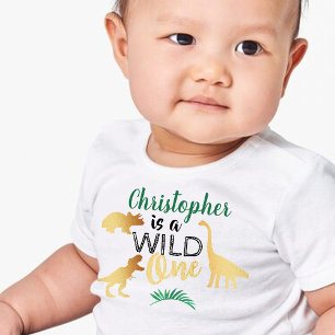 Wild One Dinosaur Boys 1st Birthday Baby T-Shirt