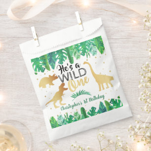 Wild One Dinosaur Boys 1st Birthday Party Favour Bags