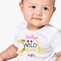 Wild One Dinosaur Girls 1st Birthday