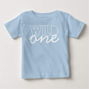 Wild One First Birthday Baby T-shirt in Navy