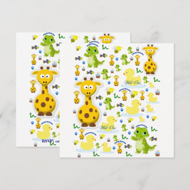 Wild One First Birthday Card (Front/Back)