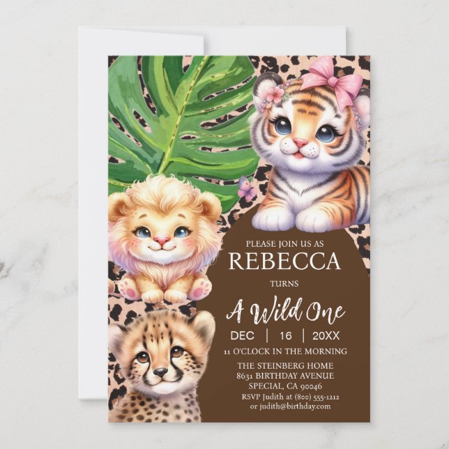 WIld One First Birthday Invitations (Front)
