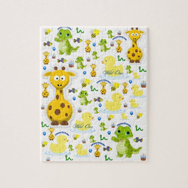 Wild One First Birthday Jigsaw Puzzle (Vertical)
