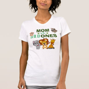 Wild One First Birthday Jungle Safari Zoo Twin Mum T-Shirt