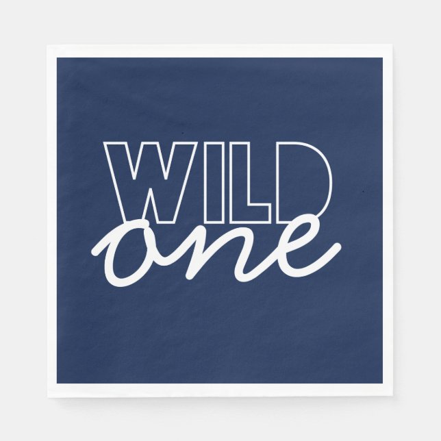 Wild One First Birthday Napkins (Front)
