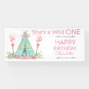 Wild One First Birthday Party Banner