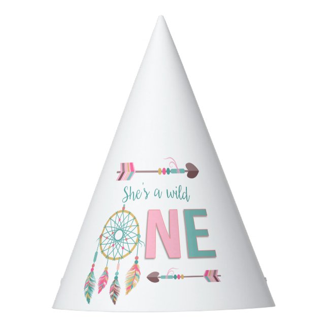 Wild One First Birthday Party Hats (Front)