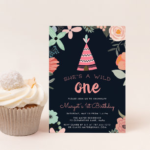Wild One   First Birthday Party Invitation