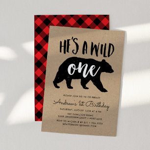 Wild One First Birthday Party Invitation