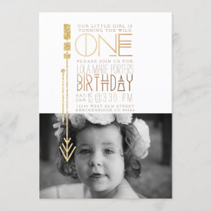 Wild One   First Birthday Party Invite Photo