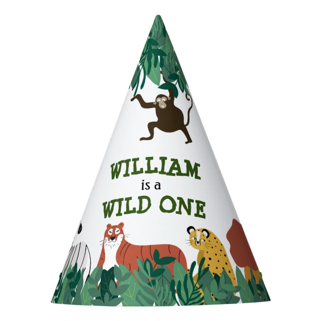 Wild One First Birthday Party Jungle Safari  Hat (Front)