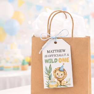 Wild One First Birthday Safari Lion Gift Tags
