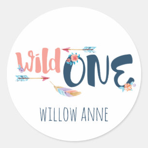 Wild One First Birthday Stickers
