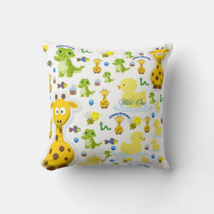 Wild One First Birthday Throw Pillow