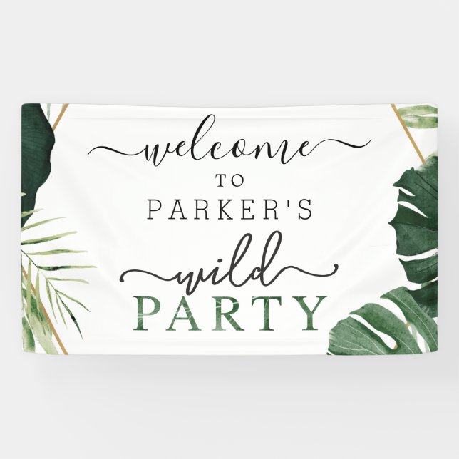 Wild One First Birthday Vinyl Welcome Banner (Horizontal)