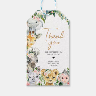 Wild One Floral Safari Baby Shower Favour Tags