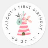 Wild One | Floral Teepee First Birthday Stickers (Front)